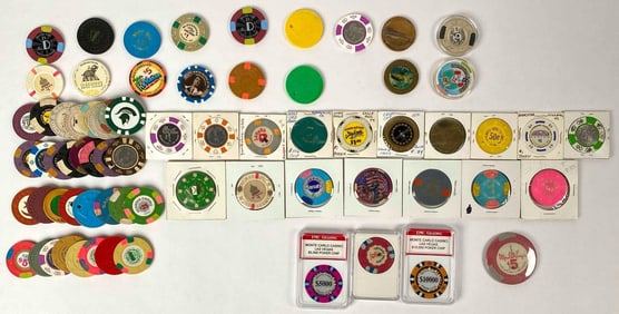 84 Assorted Casino Chips