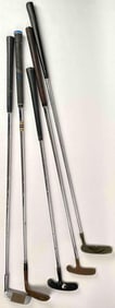 Five Vintage Golf and Putt-Putt Clubs