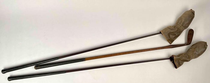 Three Vintage Wooden Shaft Golf Clubs - Walter Hagen and JP Cochrane