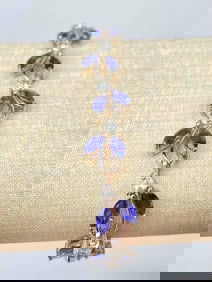 Sterling Silver and Tanzanite Tennis Bracelet