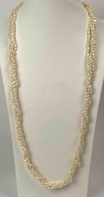 Five Strand Long Fresh Water Pearl Necklace