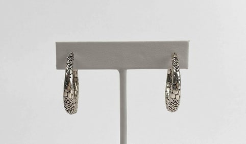 Sterling Silver Sarda Hoop Earrings