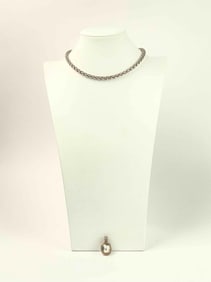 14K Gold and Sterling Silver David Yurman Necklace and Pearl Pendant