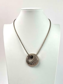 18K and Sterling Silver Sarda Pendant Necklace