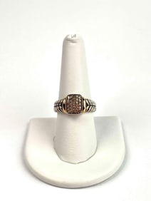 Effy 18K and Sterling Silver Champagne Diamond Ring