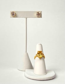 Sterling Silver and Stone Earrings and Ring Set (Charles W.)