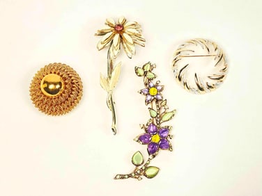 Costume Jewelry Brooches (Coro, Monet, Sarah Coventry)