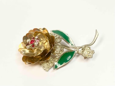 Vintage Coro Trembler Flower Brooch