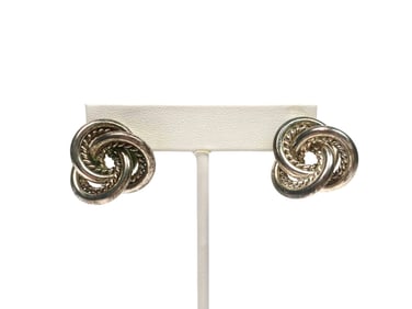 Pair of Sterling Silver Knot Earrings