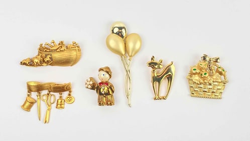 Group of Vintage Brooches (AJC, Jonette Jewelry, Etc.)