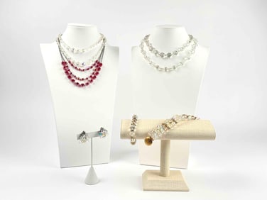 Group of Austrian Crystal and Aurora Borealis Necklaces