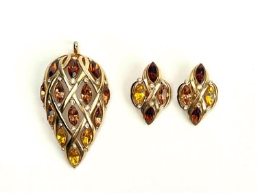 Topaz Earrings and Pendant