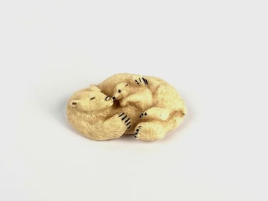 Signed Polar Bear Brooch by Ralph Massey, Raven Studios (American, 1938)