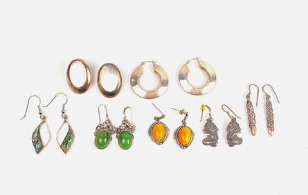 Group of Sterling Silver Earrings