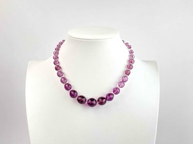 Czechoslovakian Amethyst Beaded Necklace