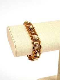 Victorian Faux Pearl and Rhinestone Bracelet