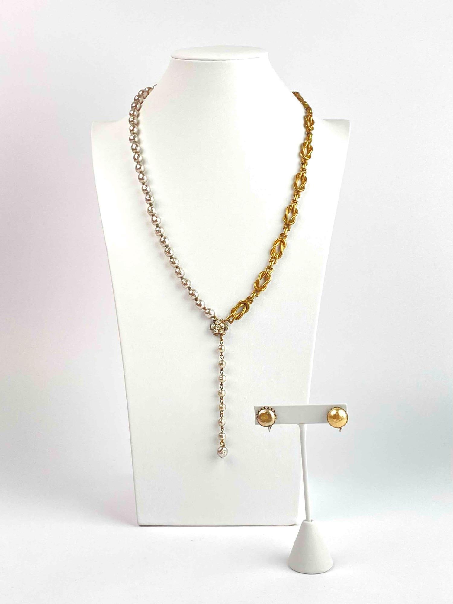 Miriam Haskell Faux Pearl Necklace and Earring Set (1 of 12)