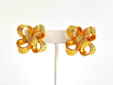 Kenneth Jay Lane Tied Ribbon Earrings