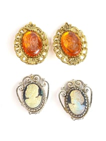 Whiting and Davis Co. Cameo Clip On Earrings