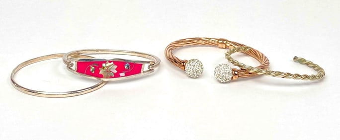 Four Sterling Silvers Bangle Bracelets