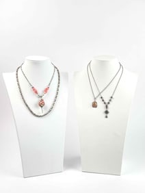 Four Silver Toned Metal Necklaces