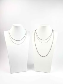 Five Sterling Silver Chain Necklaces