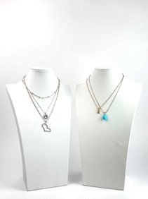 Five Sterling Silver Chained Necklaces