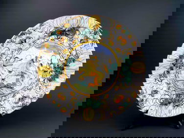 Signed Hand Painted Lion Plate