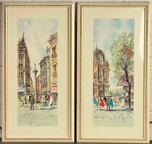 Pair of Framed Bouferrie Offset Prints