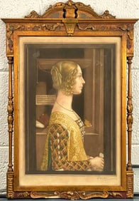 Signed Framed H C Dickins Engraving Portrait of Giovanna Tournabouni