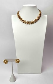 Vintage Trifari Gold-tone Leaf Jewelry Set
