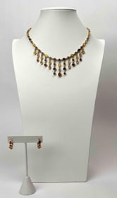 Vintage Cabochon and Rhinestone Jewelry Set