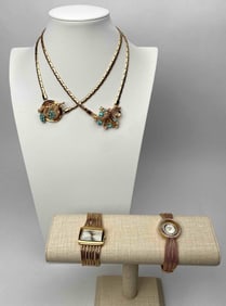 Vintage Gold Tone Necklaces and Ann Klein Watches
