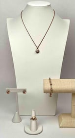 Crystal and Gold Tone Jewelry Set