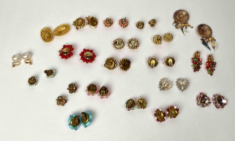 Twenty Vintage Clip-On Earrings