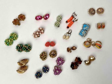 Nineteen Pairs of Vintage Earrings