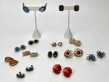 Antique and Vintage Sterling Silver and Costume Earrings