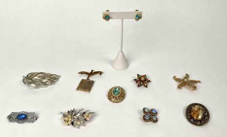 Antique and Vintage Brooches, Vintage Earrings