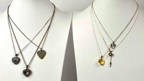 Sterling Silver Heart Pendant Necklaces