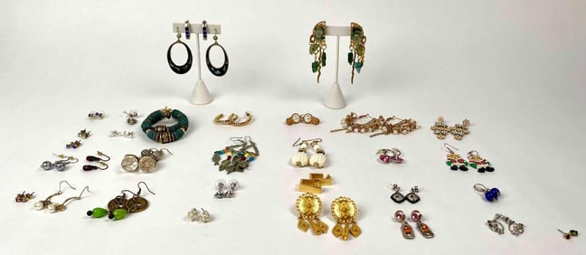 Thirty-two Pairs of Vintage Post and Hook Earrings; RMN, Robert Rose, Avon