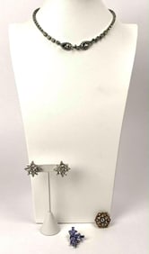 Vintage Necklace, Earrings, and Brooch: Weiss and Florenza