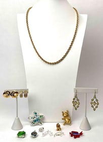 Vintage Monet Necklace, Earrings, Brooches, and Glass Pendants