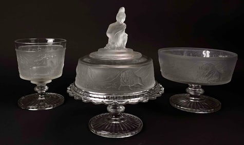 Westward Ho - Antique Pressed Glass Serving Dishes