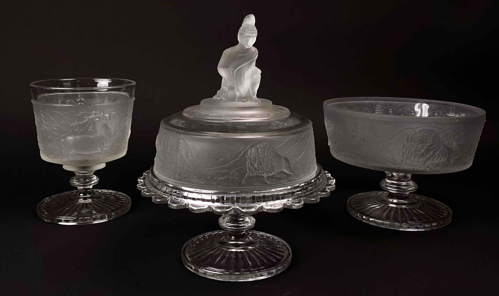 Westward Ho - Antique Pressed Glass Serving Dishes (1 of 12)