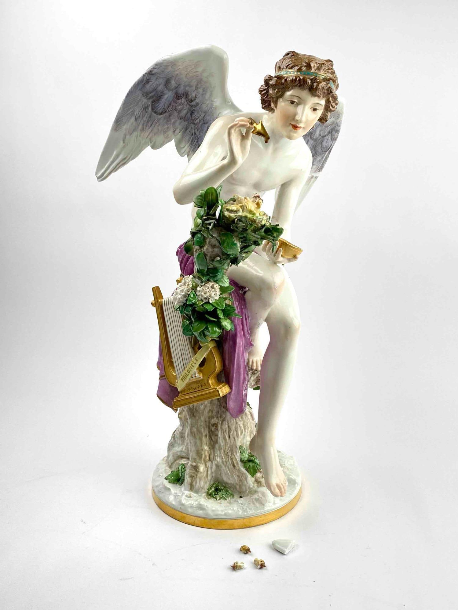 Large Meissen Cupid c.1910 (1 of 12)