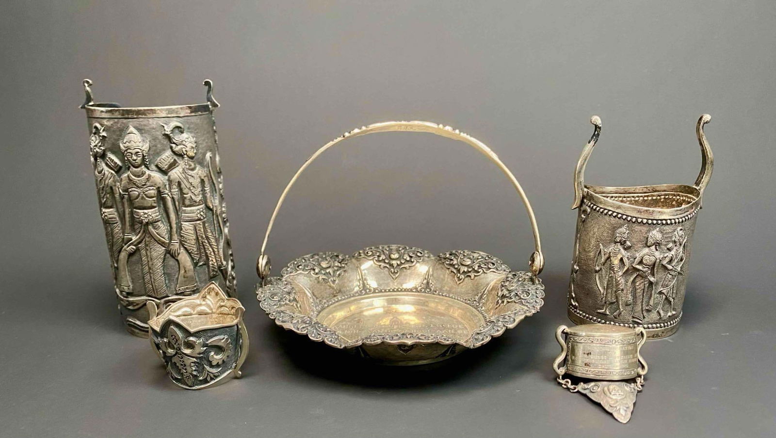 Lot of 5 800 Silver Pieces from Indonesia (1 of 12)