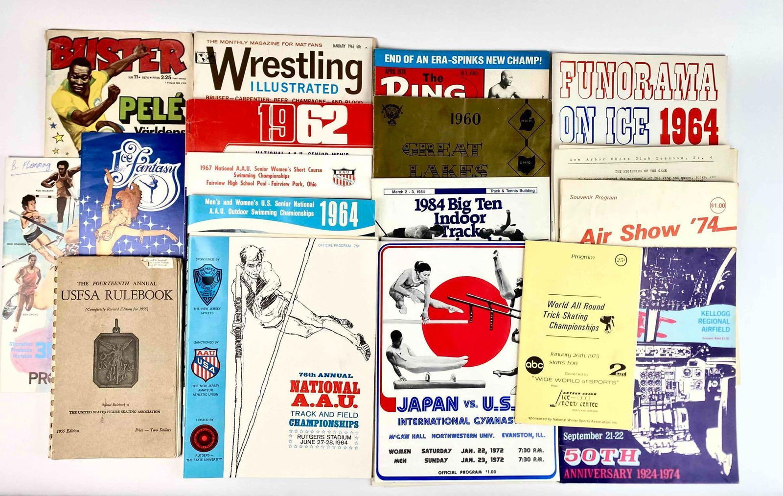 Collection of Varied Vintage Sports and Aviation Ephemera (Magazines, Programs, Notes, Rule Books) (1 of 12)