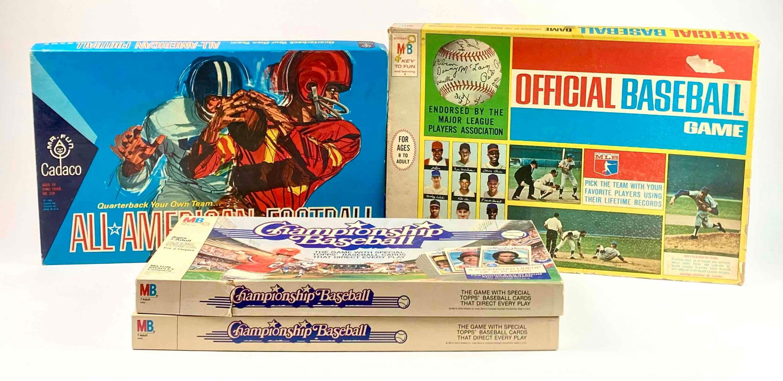 Four Vintage Sports Themed Board Games (Official and Championship Baseball, All American Football) (1 of 12)