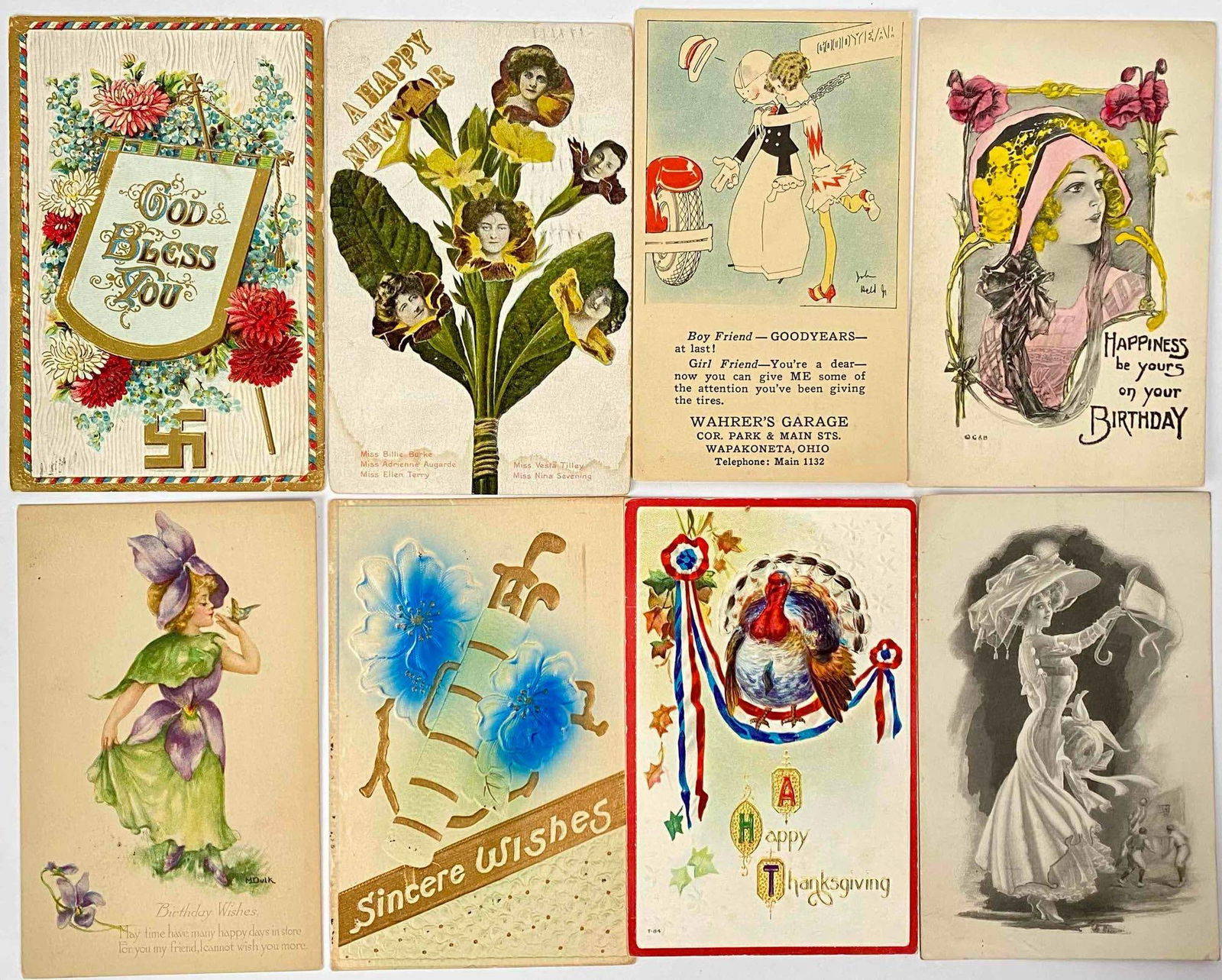 52 Assorted Early Twentieth Century Holiday Post Cards and Business Cards (1 of 12)