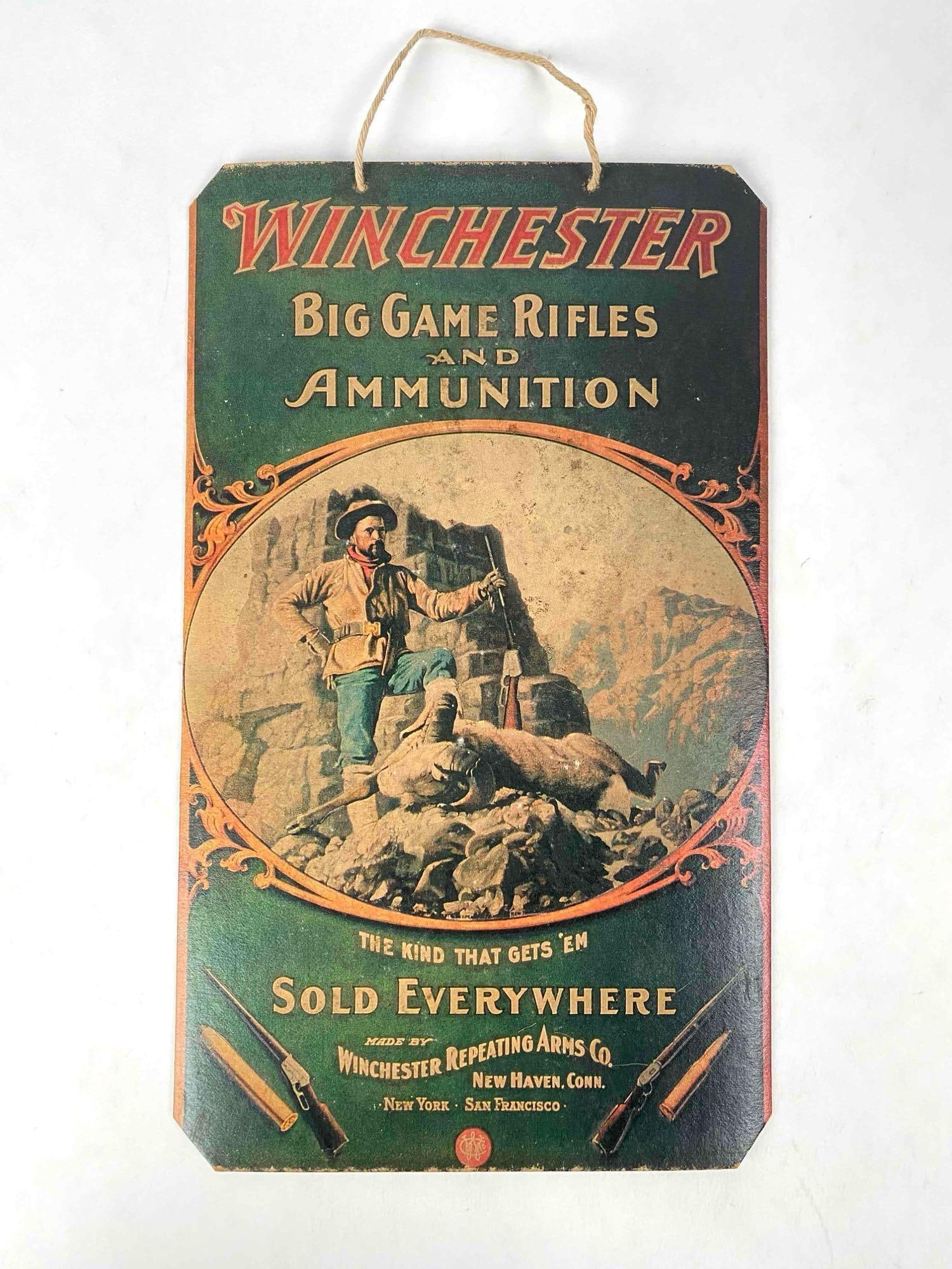 Winchester Big Game Rifles and Ammo Cardboard Advertising Sign (1 of 7)